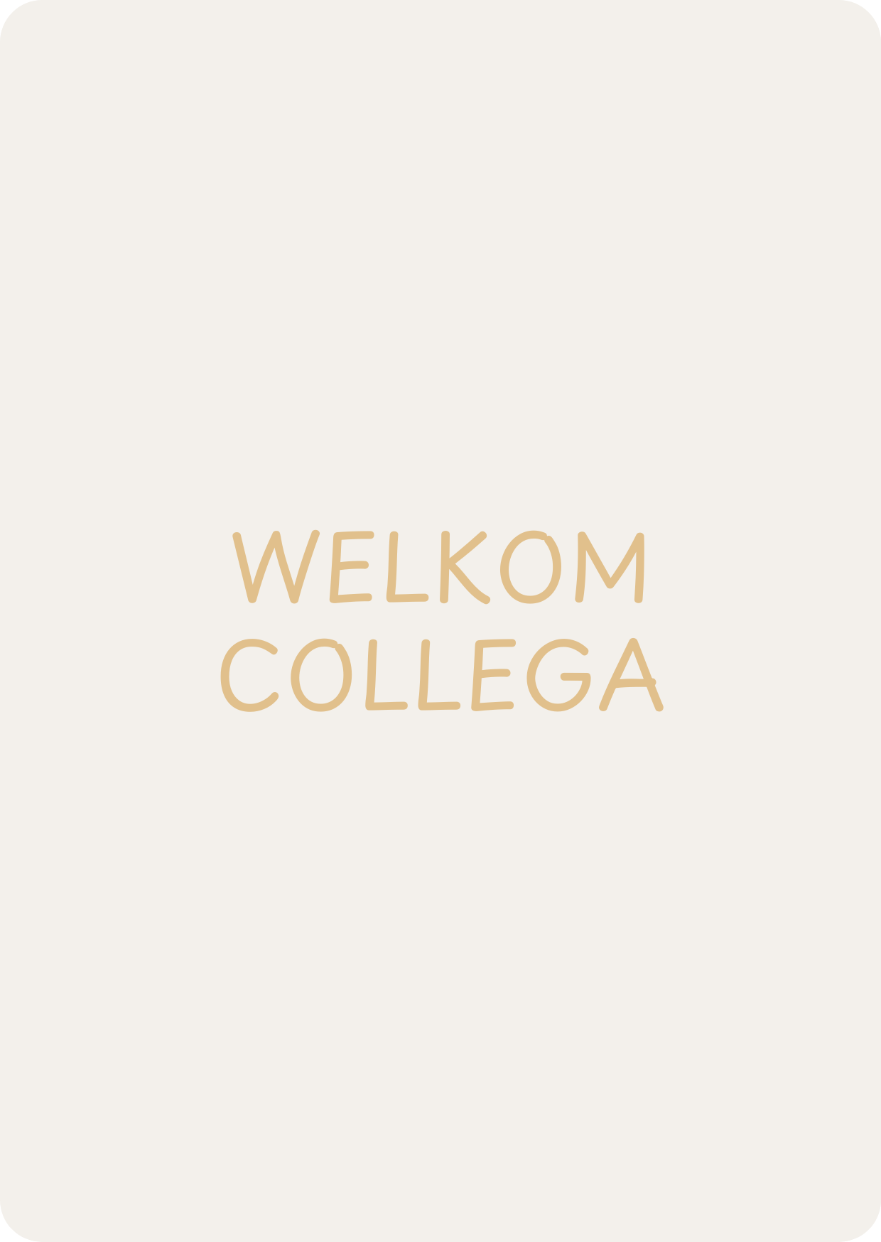 Welkom collega - schrijfkaartje